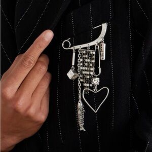 Isabel Marant Abby Crystal-embellished silver brooch